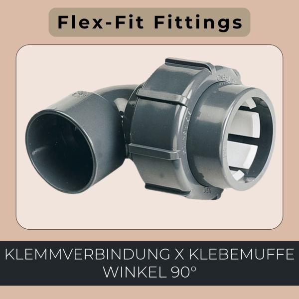 Flex-Fit Winkel 90° Klemmverbindung x Klebemuffe